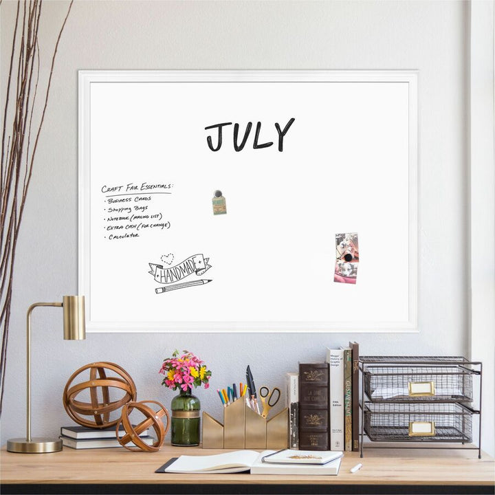 Image of U Brands Whiteboard,Magnetic,Painted Steel,Wood Frame,40"x30",WE