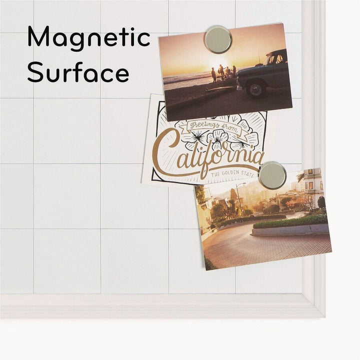 Image of U Brands Magnetic Dry Erase Calendar with Decor Frame, Monthly Planning/Scheduling, 30" x 20", White Surface, White Wood Frame