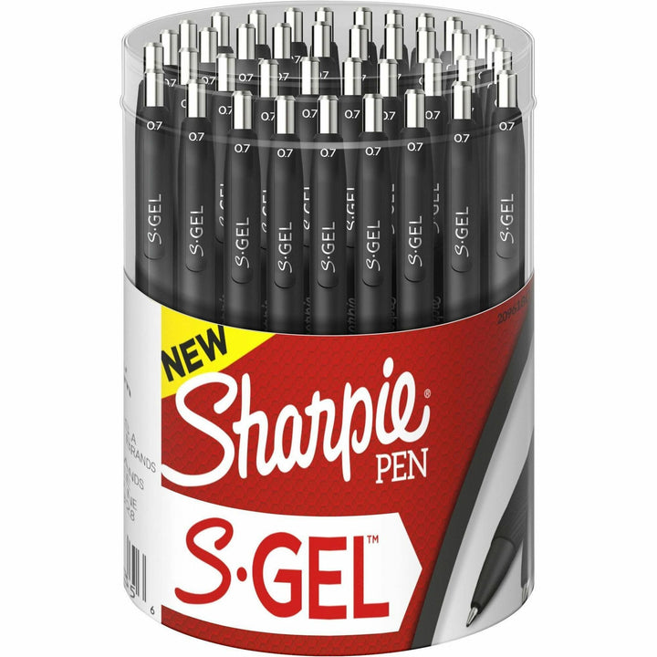 Image of Sharpie 2096180 S-Gel Gel Pen, 0.7 mm Medium Pen Point, Refillable, Retractable, Black Ink, Gel-based, Black Barrel, 36 / Box