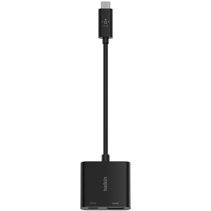 Image of Belkin® USB-C to HDMI + Charge Adapter, HDMI/USB-C(F)/USB-C(M), 2.53", Black