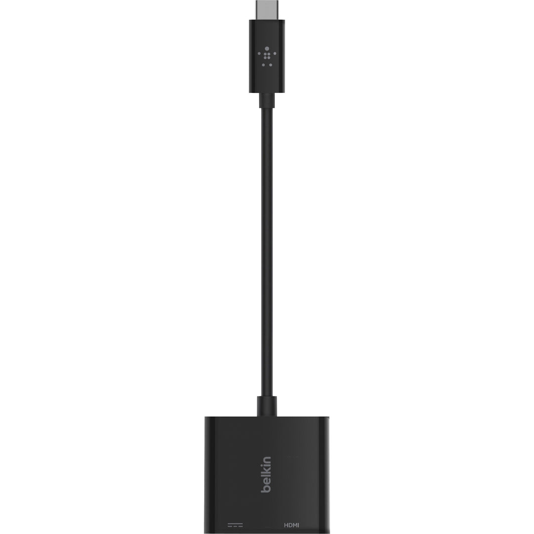 Image of Belkin® USB-C to HDMI + Charge Adapter, HDMI/USB-C(F)/USB-C(M), 2.53", Black