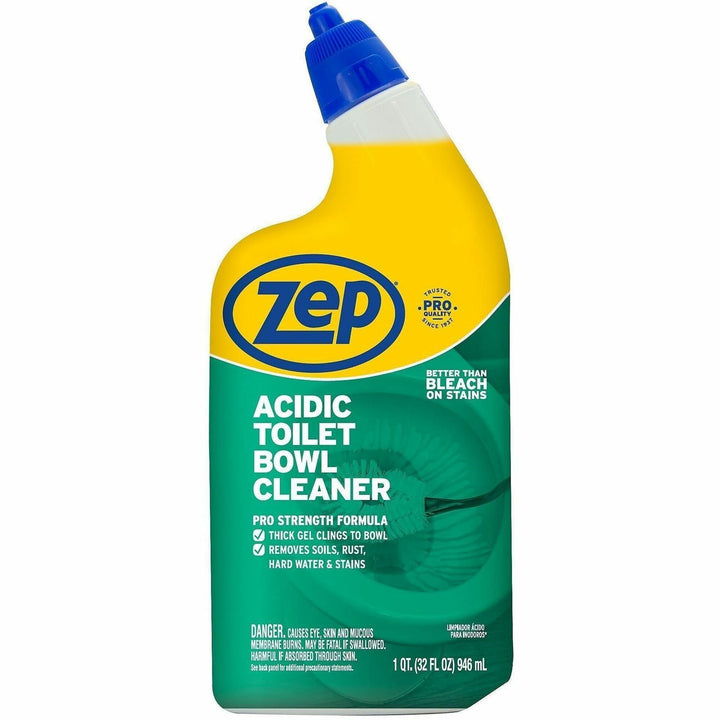 Image of Zep ZUATBC32 Acidic Toilet Bowl Cleaner, 32 fl oz (1 quart), Wintergreen Scent, White, 1 Each