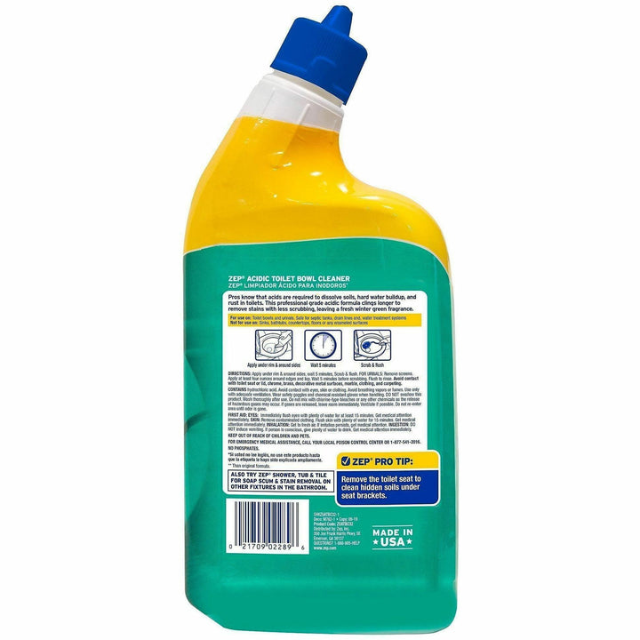 Image of Zep ZUATBC32 Acidic Toilet Bowl Cleaner, 32 fl oz (1 quart), Wintergreen Scent, White, 1 Each