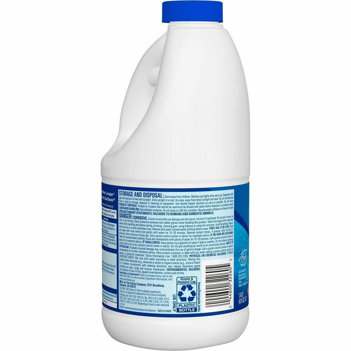 Image of Clorox® Bleach, Liquid, Disinfectant, Conc, 42 fl oz, 6/CT, Clear