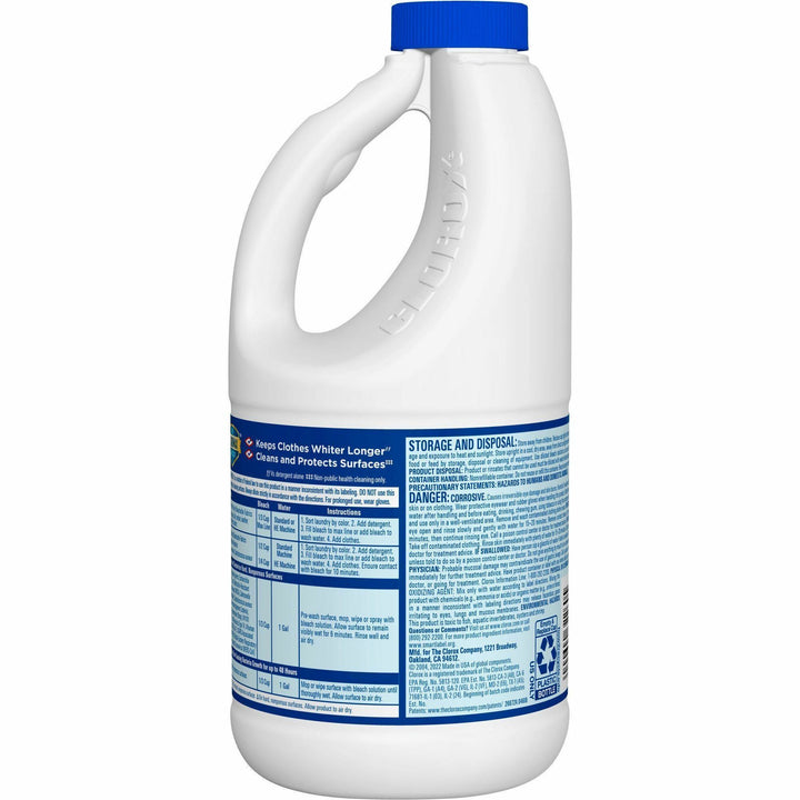 Image of Clorox® Bleach, Liquid, Disinfectant, Conc, 42 fl oz, 6/CT, Clear