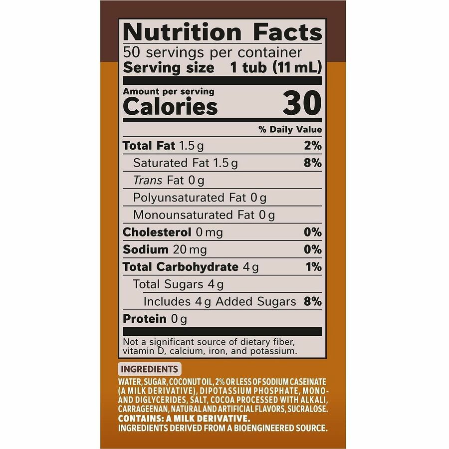 Image of Coffee mate 61425 Snickers Nondairy Liquid Creamer Singles, Snickers Flavor, 0.38 fl oz (11 mL), 50 Serving, 50 / Box