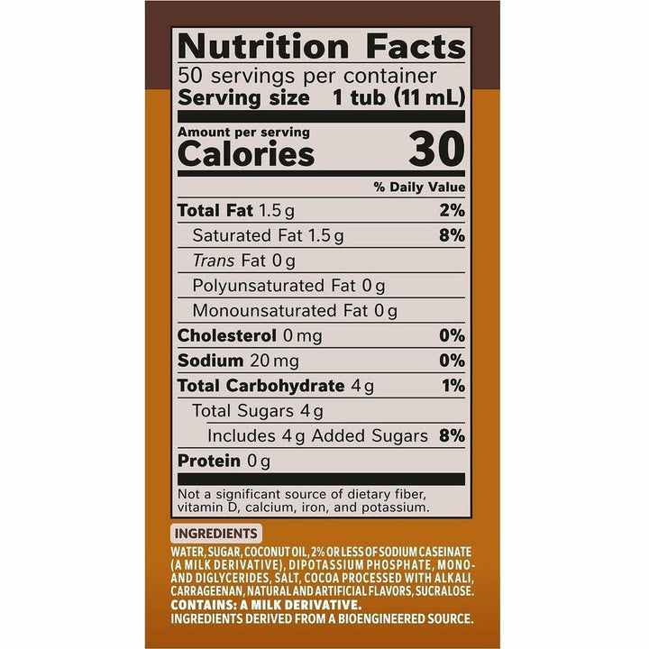 Image of Coffee mate 61425 Snickers Nondairy Liquid Creamer Singles, Snickers Flavor, 0.38 fl oz (11 mL), 50 Serving, 50 / Box