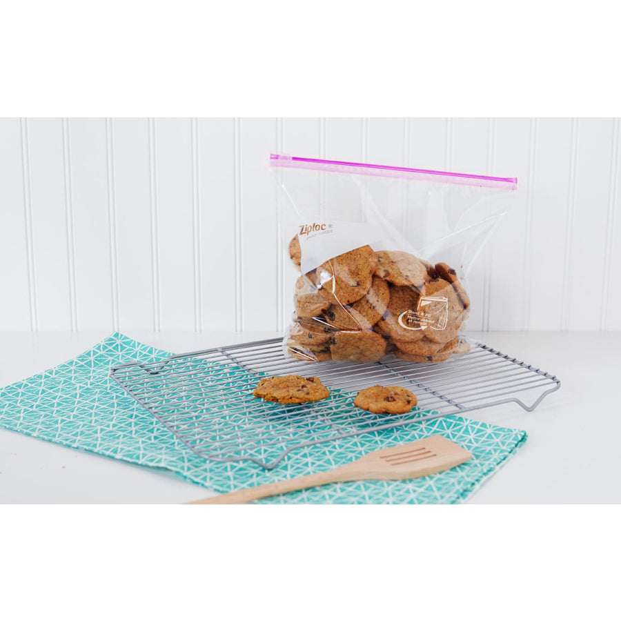 Image of Ziploc® 316489 Gallon Storage Slider Bags, Large Size, 2.63" L x 10.56" W x 9.50" Depth, Sliding Closure, Blue, Food, Supplies, 68 / Box