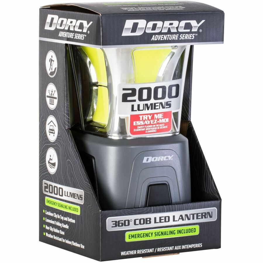 Image of DORCY® Lantern, 2000 Lumen, 5-1/2"Wx5-1/2"Lx9-3/5"H, Gray Silver