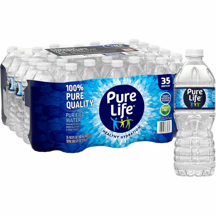 Image of Nestle Waters® Water, Pure Life, 16.9oz Bottles, 35/CT, Clear