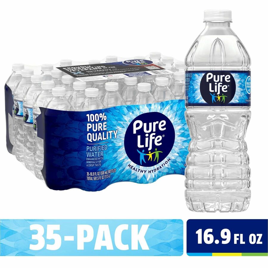 Image of Nestle Waters® Water, Pure Life, 16.9oz Bottles, 35/CT, Clear