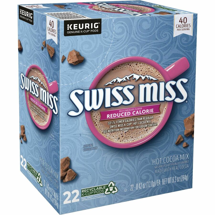 Image of Swiss Miss® 8525 K-Cup Reduced Calorie Hot Cocoa, Powder, Hot Cocoa, 22 / Box