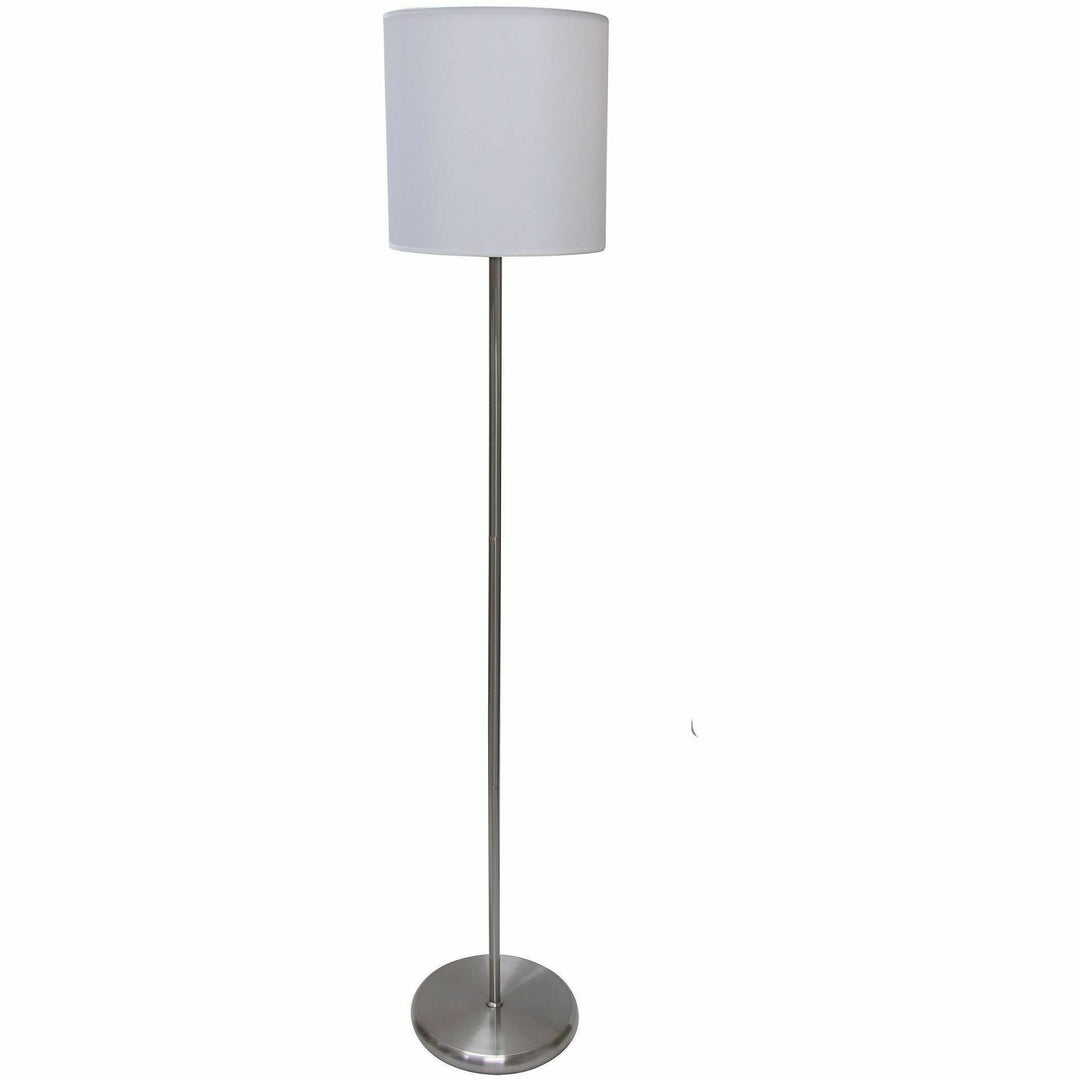 Image of Ledu® Slim Line Lamp Set, Table 12.63" High and Floor 61.5" High, Silver