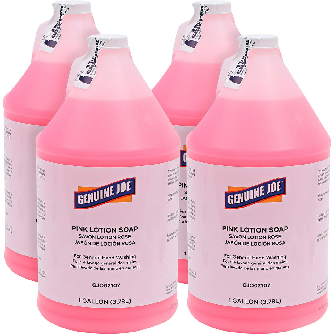 Image of Genuine Joe Hand Soap, Lotion, 1 Gallon, 4/CT, Pink