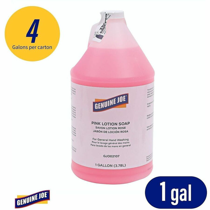Image of Genuine Joe Hand Soap, Lotion, 1 Gallon, 4/CT, Pink