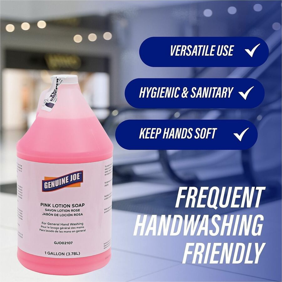Image of Genuine Joe Hand Soap, Lotion, 1 Gallon, 4/CT, Pink