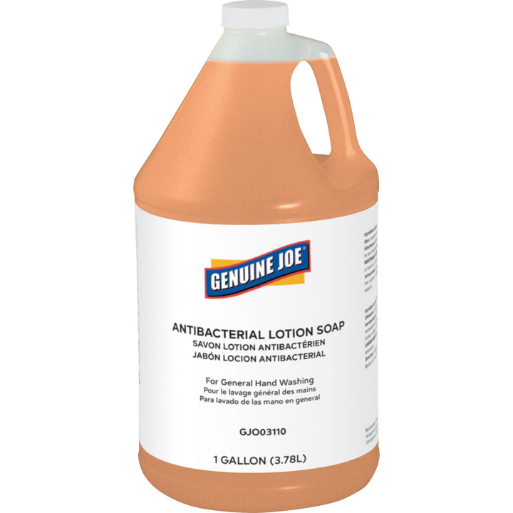 Image of Genuine Joe Soap, Antibacterial, Lotion, 1 Gallon, Orange