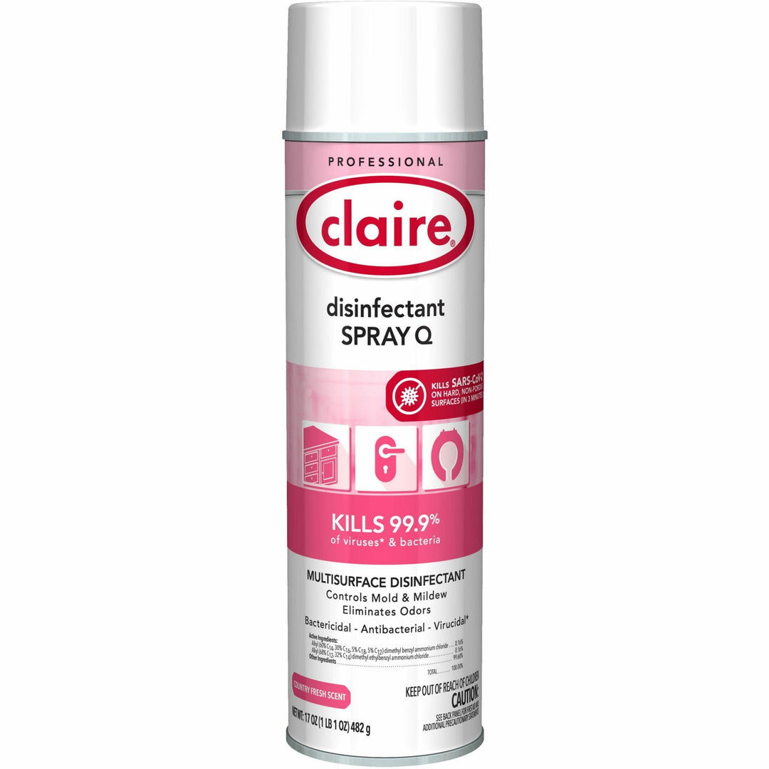 Image of Claire® Disinfectant Spray, Country Fresh, 17 oz, 12/CT, Multi