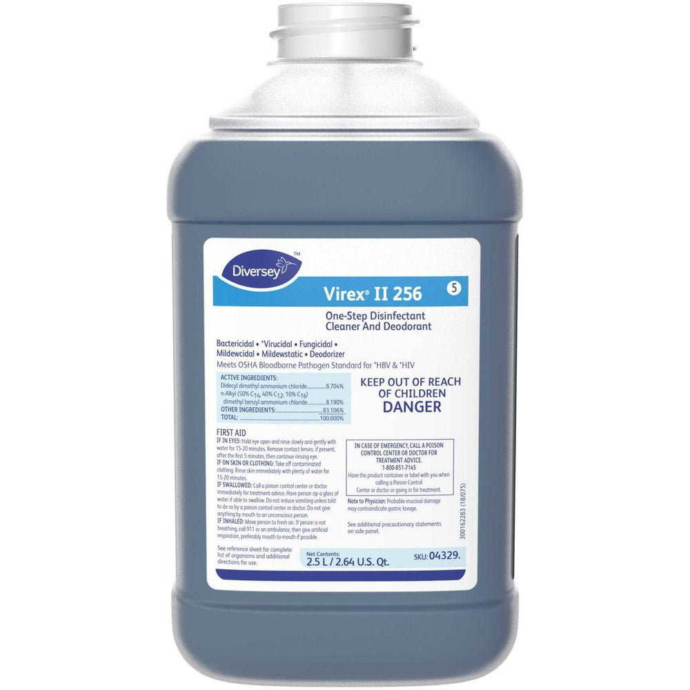 Image of Diversey Disinfectant Cleaner, Concentrate, 2.5 Liter, 2/CT, Blue