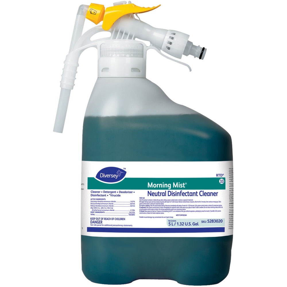 Image of Diversey Disinfectant Cleaner, Morning Mist, 1.32 Gallon, Blue