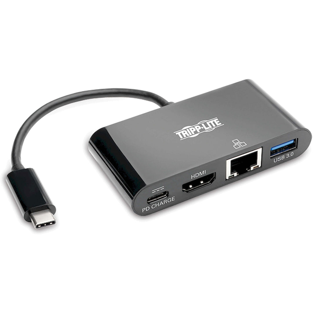Image of Tripp Lite by Eaton Multiport Adapter, USB-C, 1-3/5"Wx3-1/5"Lx3/5"H, Black