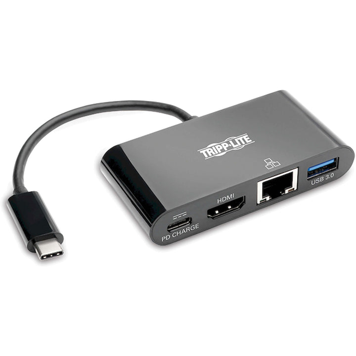 Image of Tripp Lite by Eaton Multiport Adapter, USB-C, 1-3/5"Wx3-1/5"Lx3/5"H, Black