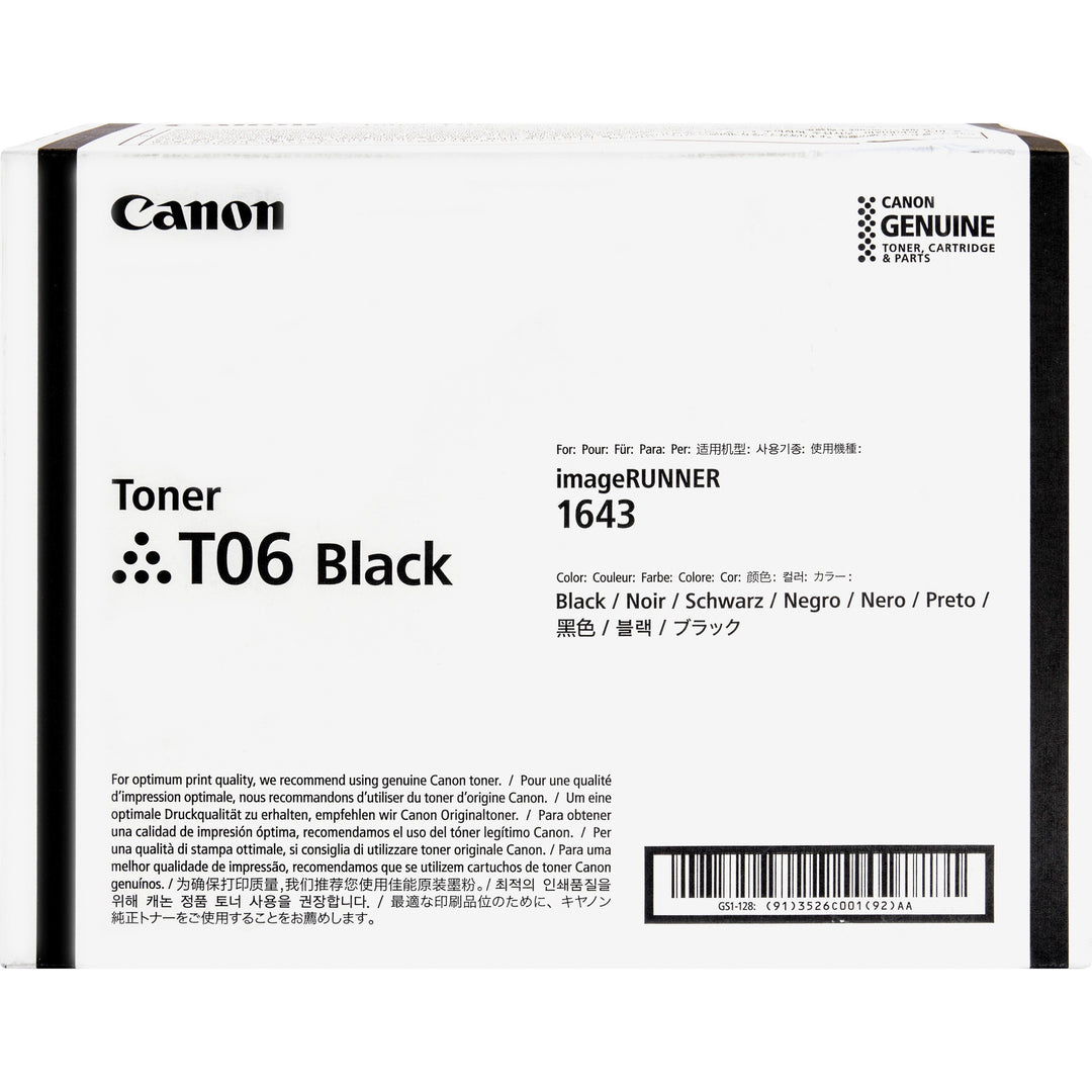 Image of Canon® Toner Cartridge, f/iR 1643, 20500 Yield, BK