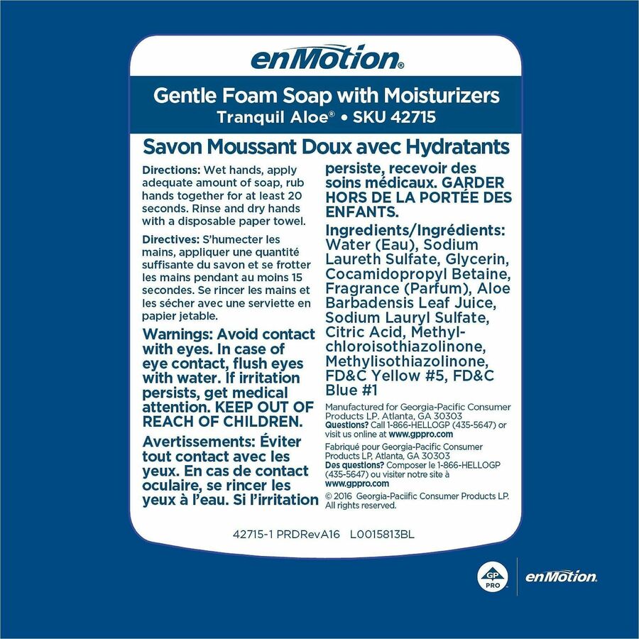 Image of enMotion 42715 Gentle Foam Soap Refills