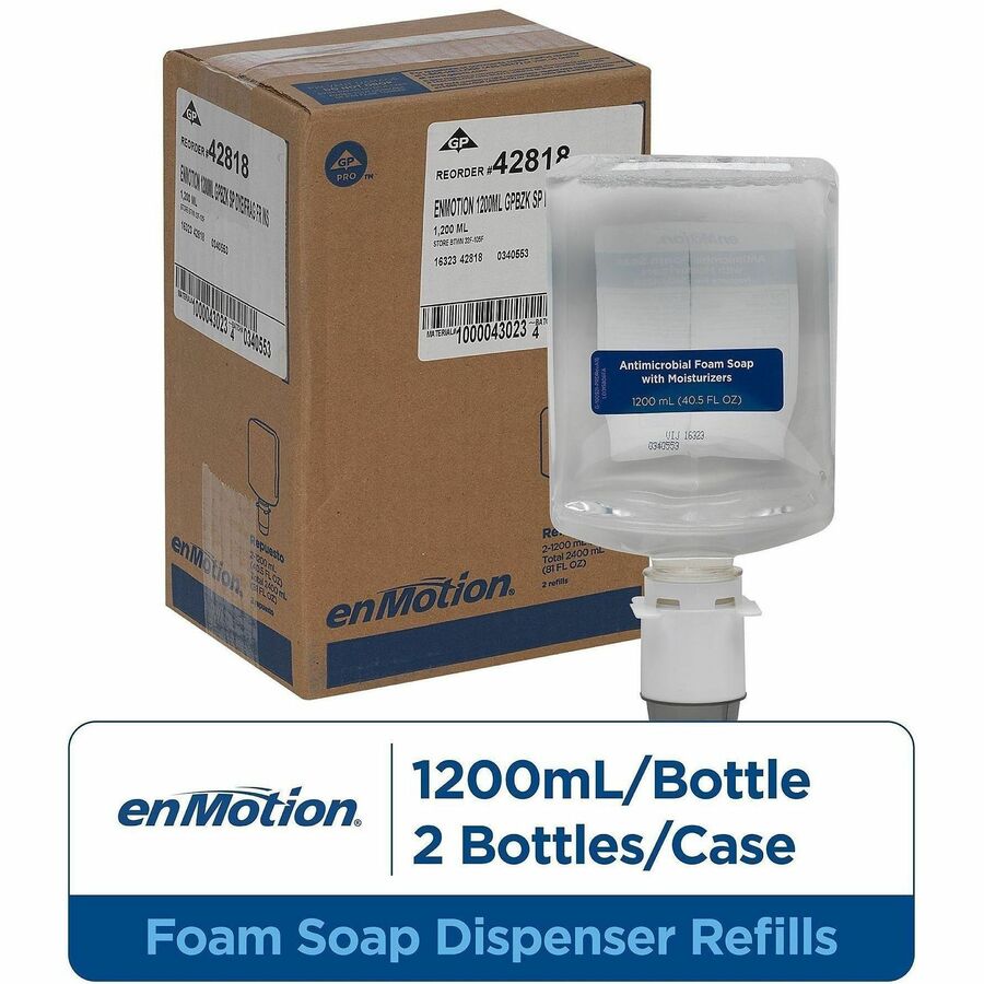 Image of enMotion 42818 Foam Soap Refill, Commercial, Moisturizing, Fragrance-free, 2 / Carton