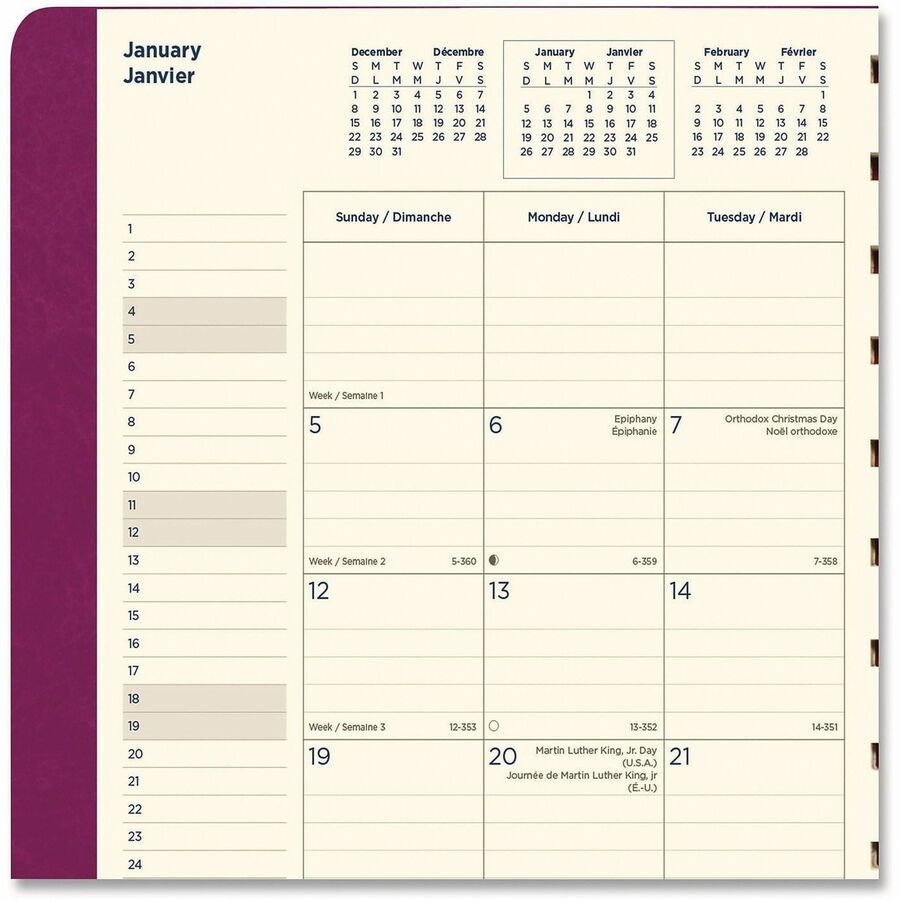 Image of Filofax® Soft Touch 17-Month Planner, 10.88 x 8.5, Fuchsia Cover, 17-Month: Aug 2024 to Dec 2025