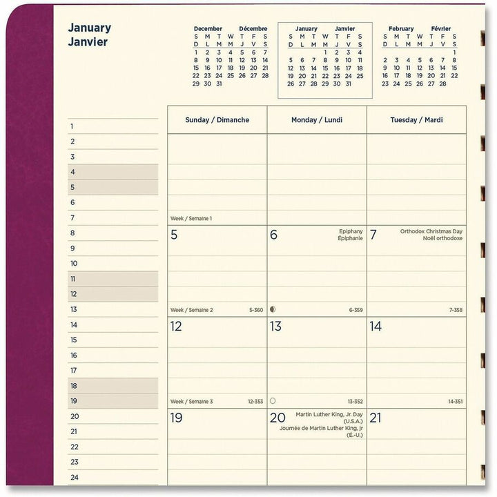 Image of Filofax® Soft Touch 17-Month Planner, 10.88 x 8.5, Fuchsia Cover, 17-Month: Aug 2024 to Dec 2025