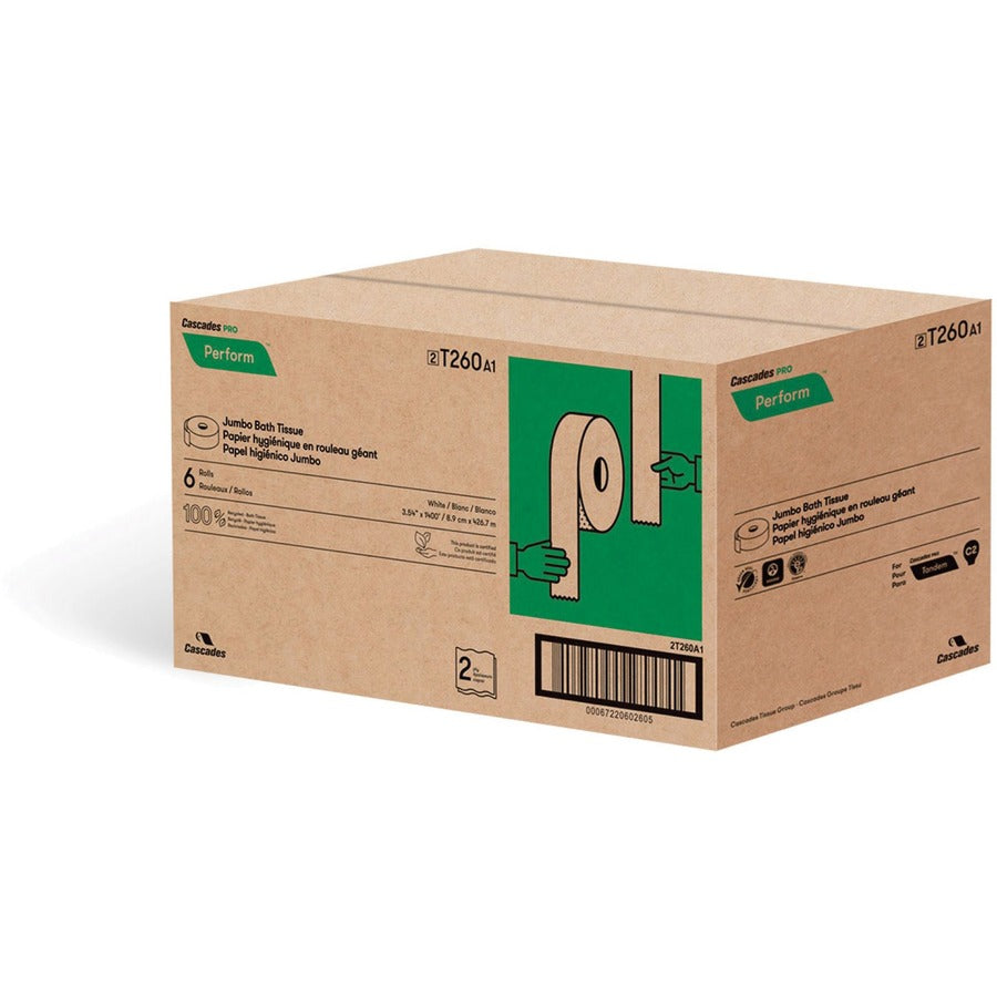 Image of Cascades Bathroom Tissue,f/Tandem Dispensers,3.54"x1400',6RL/CT,WE