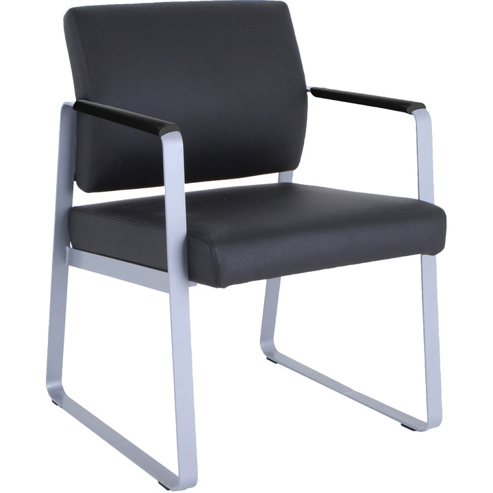 Image of Lorell Guest Chair,Antimicrobial Vinyl,24-3/8"x19-1/4"x34-1/4",BKSR