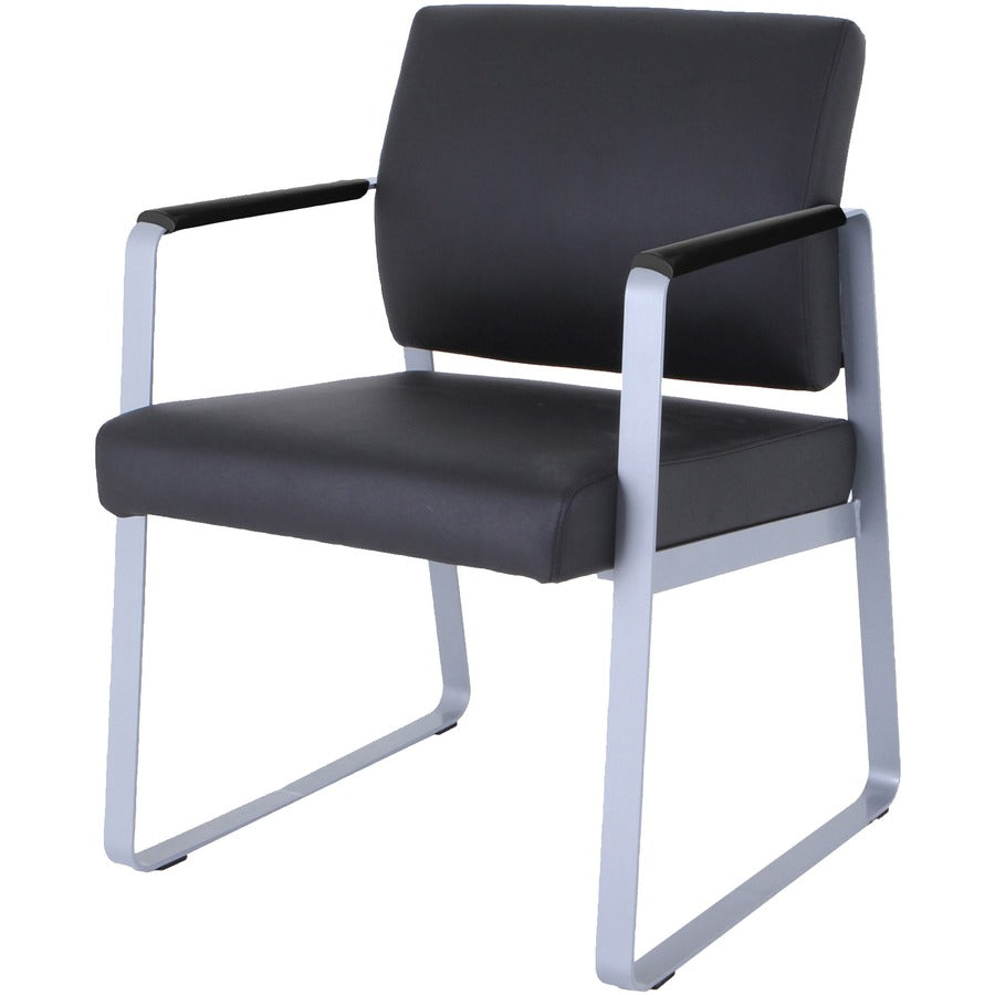 Image of Lorell Guest Chair,Antimicrobial Vinyl,24-3/8"x19-1/4"x34-1/4",BKSR