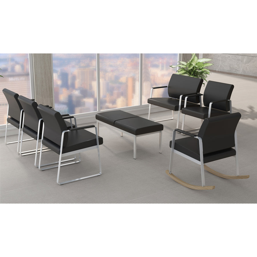 Image of Lorell Guest Chair,Antimicrobial Vinyl,24-3/8"x19-1/4"x34-1/4",BKSR