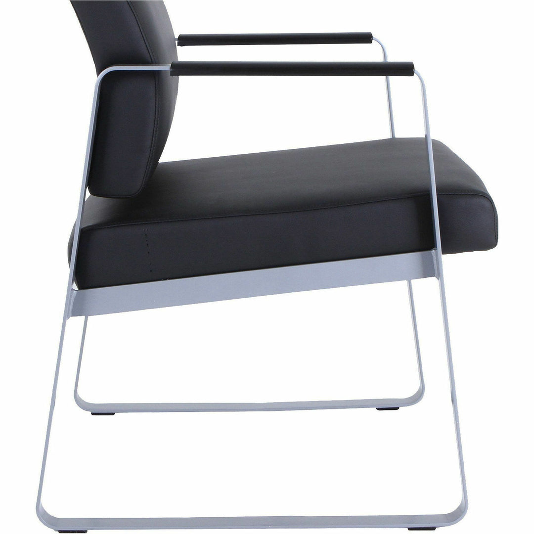 Image of Lorell Guest Chair,Antimicrobial Vinyl,24-3/8"x19-1/4"x34-1/4",BKSR