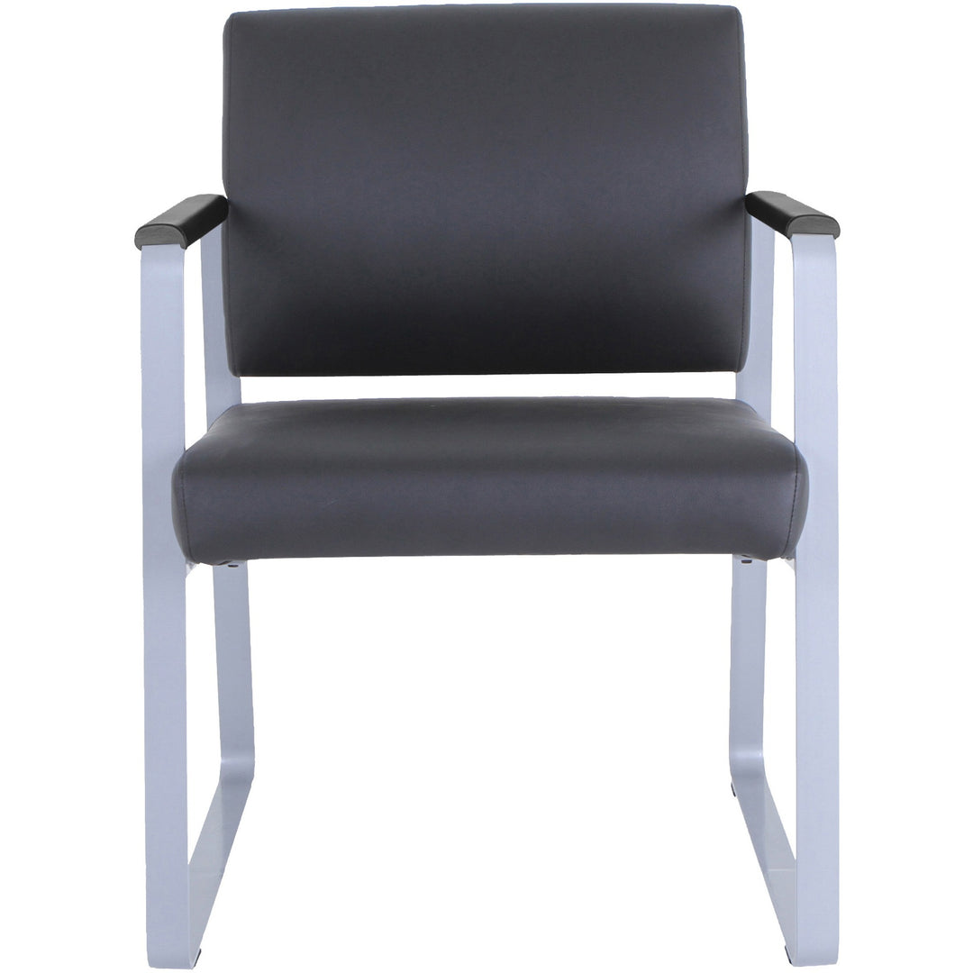 Image of Lorell Guest Chair,Antimicrobial Vinyl,24-3/8"x19-1/4"x34-1/4",BKSR