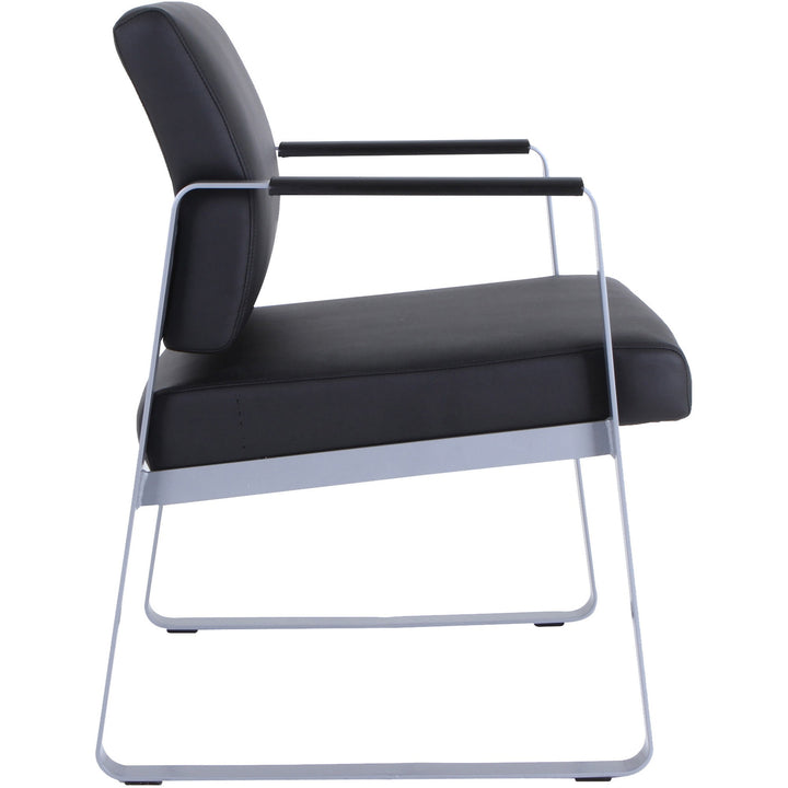 Image of Lorell Guest Chair,Antimicrobial Vinyl,24-3/8"x19-1/4"x34-1/4",BKSR