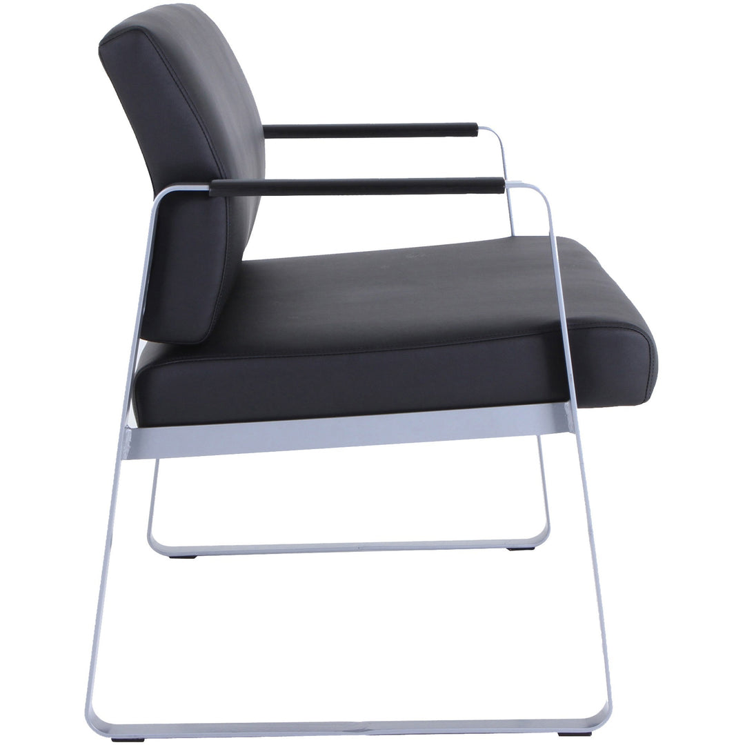 Image of Lorell Guest Chair,Antimicrobial,500lb,34-1/4"x19-1/4"x34-1/4",BKSR