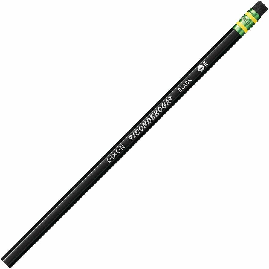Image of Dixon® Pencils, No. 2, BK Woodcase, 24/BX, BK Lead/Eraser