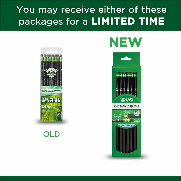 Image of Dixon® Pencils, No. 2, BK Woodcase, 24/BX, BK Lead/Eraser
