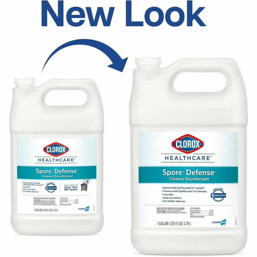 Image of Clorox® Cleaner Disinfectant, Spore Defense, 128 oz, 4/CT, White
