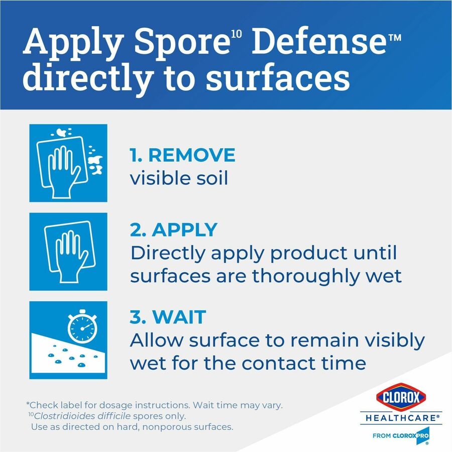 Image of Clorox® Cleaner Disinfectant, Spore Defense, 128 oz, 4/CT, White