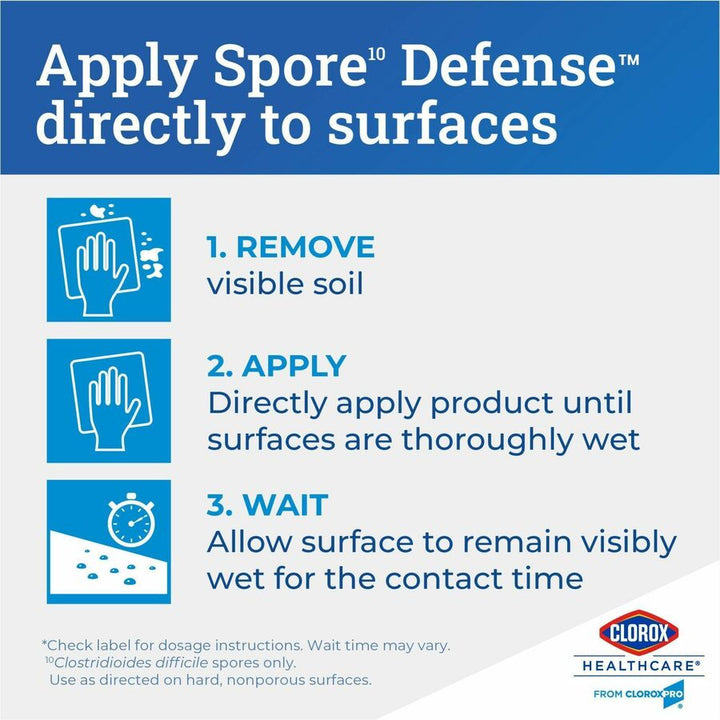 Image of Clorox® Cleaner Disinfectant, Spore Defense, 128 oz, 4/CT, White