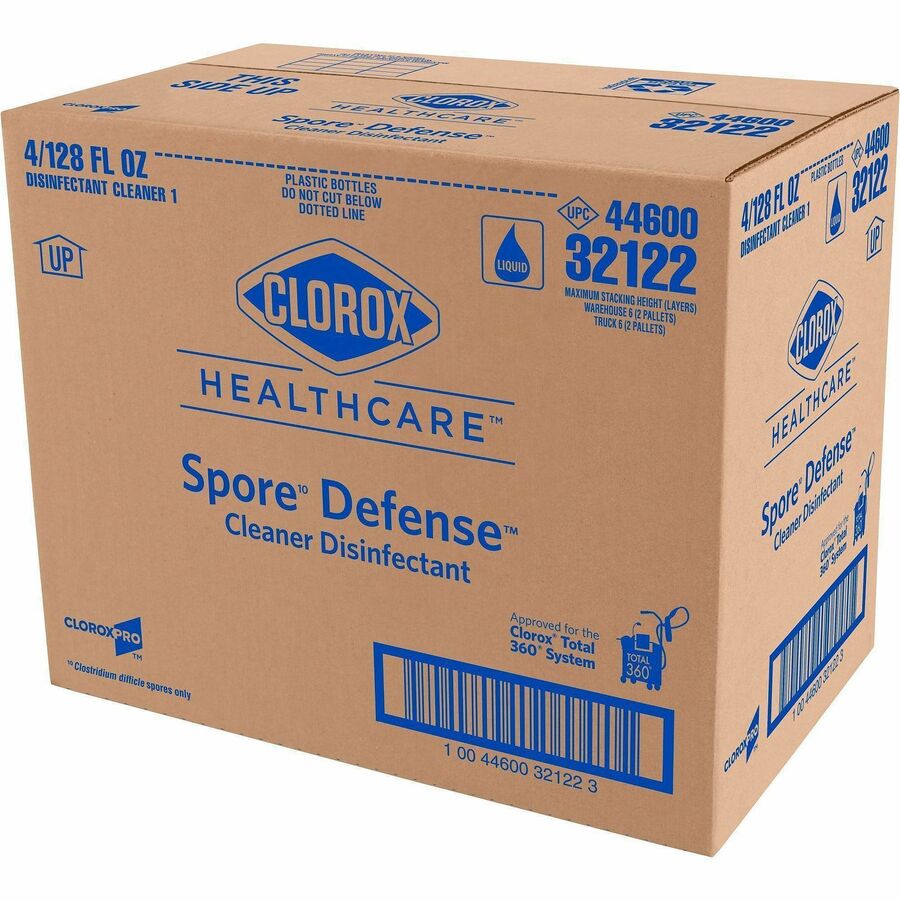 Image of Clorox® Cleaner Disinfectant, Spore Defense, 128 oz, 4/CT, White