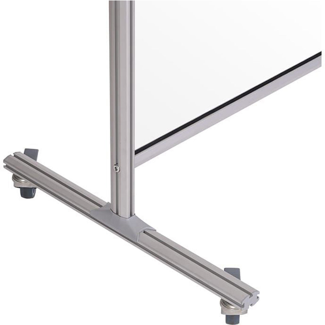 Image of MasterVision DSP273046 Mobile Glass Panel Divider, 50" W x 22" D x 80.30" Height, Glass, Aluminum, Transparent, 1 Each
