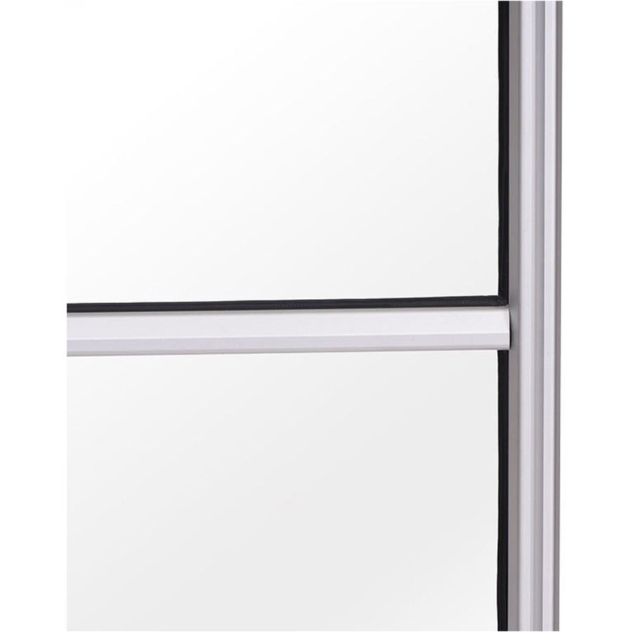 Image of MasterVision DSP273046 Mobile Glass Panel Divider, 50" W x 22" D x 80.30" Height, Glass, Aluminum, Transparent, 1 Each