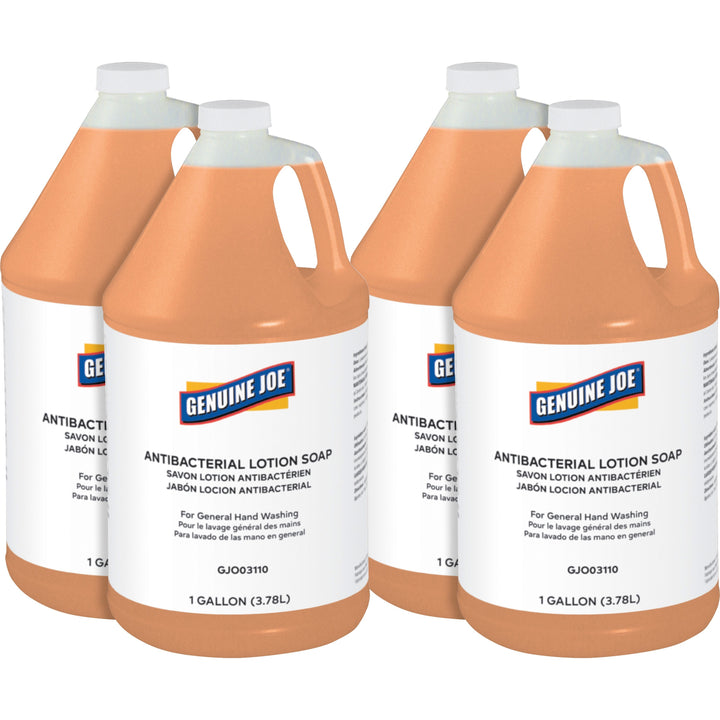Image of Genuine Joe Soap, Antibacterial, Lotion, 1 Gallon, 4/CT, Orange