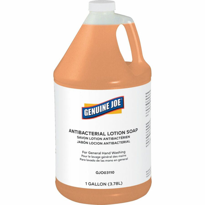 Image of Genuine Joe Soap, Antibacterial, Lotion, 1 Gallon, 4/CT, Orange