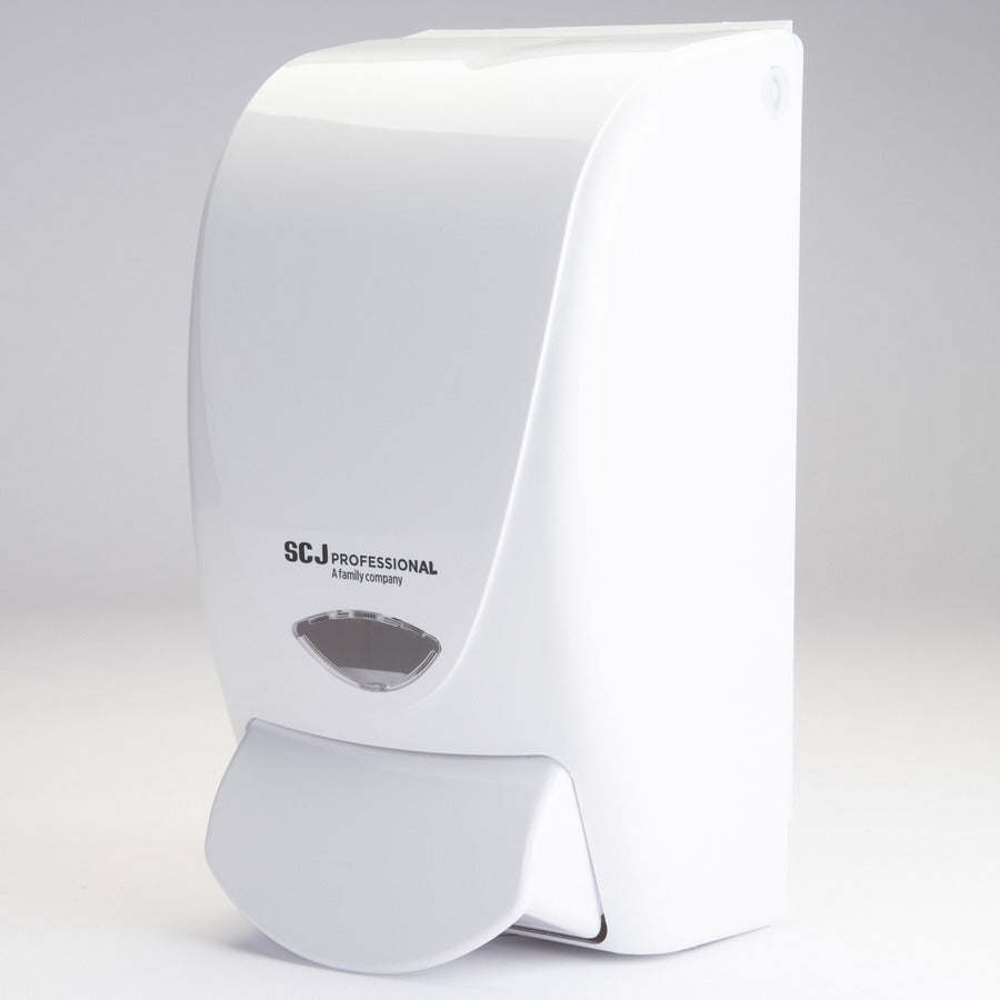 Image of S.C. Johnson Dispenser, Manual, 1 Liter, 5-1/10"x4-3/5"x9-1/5", White